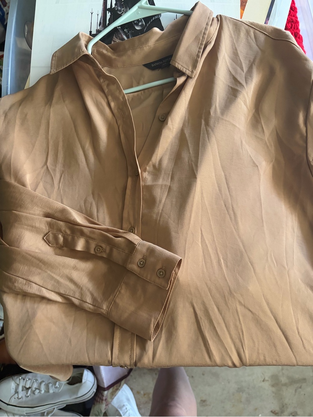 Banana Republic Women's Button-Down Shirt in Camel Tan